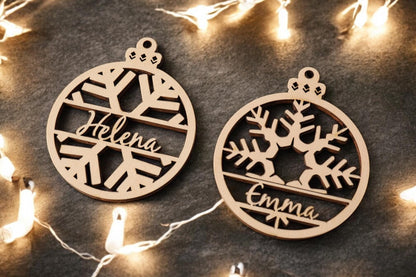 Wooden Ornament, Personalized Christmas Gift, Custom Name, Laser Cut Ornament, Engraved Ornament, Personalized Decor, Christmas Ornament