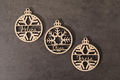 Wooden Ornament, Personalized Christmas Gift, Custom Name, Laser Cut Ornament, Engraved Ornament, Personalized Decor, Christmas Ornament