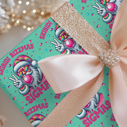 Skibidi Rizzmas Christmas Santa Gift Wrapping paper - Sigma Rizz holiday Gift wrap -Funny Gift Wrap Skibidi Rizz Tween gift idea