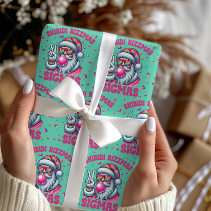 Skibidi Rizzmas Christmas Santa Gift Wrapping paper - Sigma Rizz holiday Gift wrap -Funny Gift Wrap Skibidi Rizz Tween gift idea