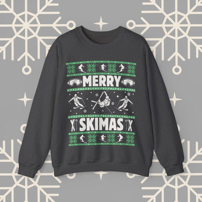 Merry Skimas Ugly Christmas , Skiing Christmas Sweatshirt, Ski Holiday Jumper, Funny Gift for Skier
