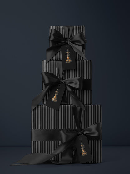 Gothic Gift Wrap Black Stripe Wrapping Paper Elegant Gift Wrap Classic Wrapping Paper Holiday Gift Wrap Chic Wrapping Paper Birthday Gift