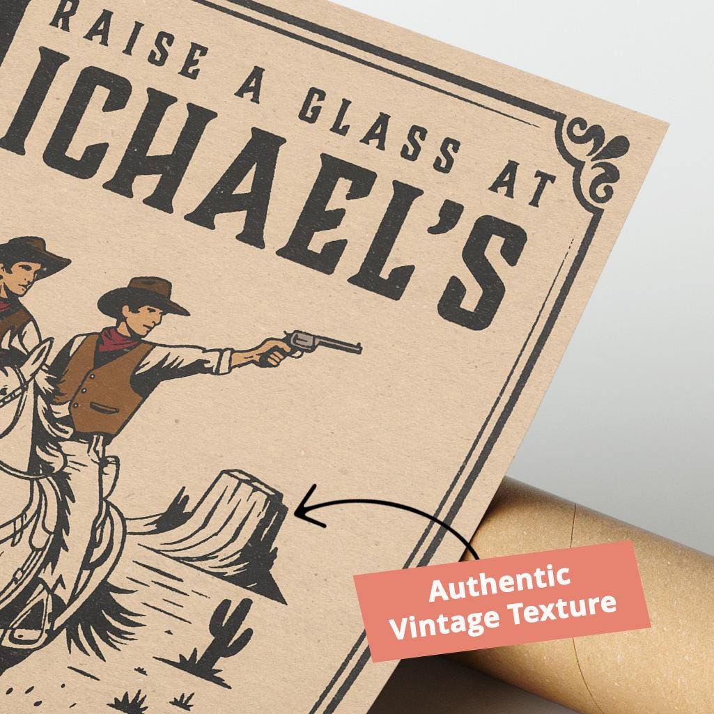 Western Wall Art, Last Stand Tavern, Vintage Cowboy Bar Poster | Bar Cart Prints | Retro Wild West Rodeo Print, Trendy Texas Cowboy Art