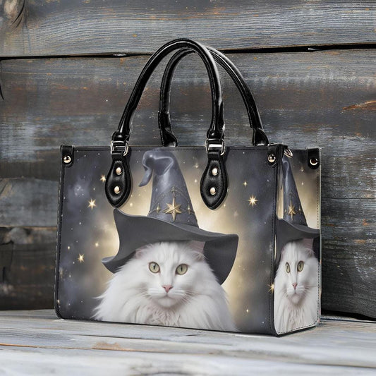 Celestial Witch Cat Crossbody Bag - Mystical Designer Purse, Vegan Leather Gift for Women