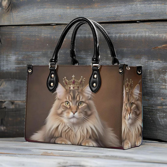 Maine Coon Cat Crossbody Bag - Unique Vegan Leather Purse, Luxury Gift for Cat Lovers