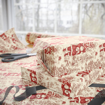Vintage Santa Christmas Toile Gift Wrap Holiday Gift Wrapping Paper Victorian Christmas Gift Wrap Xmas Christmas Vintage Wrapping
