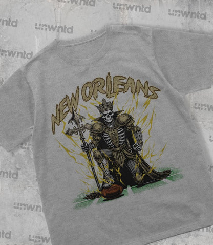New Orleans Football Shirt - Graphic Tees - Skeleton Shirt - Merch Tee - Gift Shirt - Bootleg Shirt - Skeleton Football Shirt - Saints