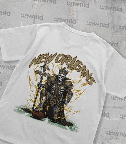 New Orleans Football Shirt - Graphic Tees - Skeleton Shirt - Merch Tee - Gift Shirt - Bootleg Shirt - Skeleton Football Shirt - Saints