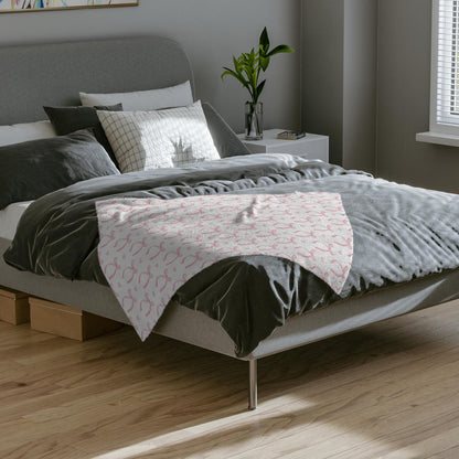 Coquette Pink Bows Blanket Hearts Valentine's Day Fleece Throw Pink Coquette Home Decor Pink Bow Lovers Christmas Gift for Family Friends