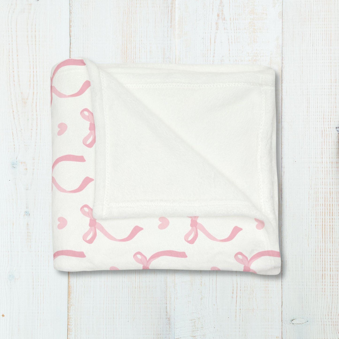 Coquette Pink Bows Blanket Hearts Valentine's Day Fleece Throw Pink Coquette Home Decor Pink Bow Lovers Christmas Gift for Family Friends