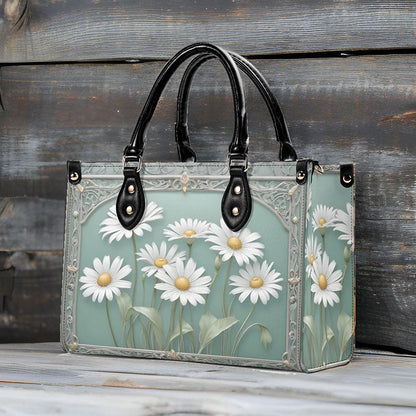Daisies Crossbody Bag - Floral Vegan Leather Designer Purse, Unique Gift for Women