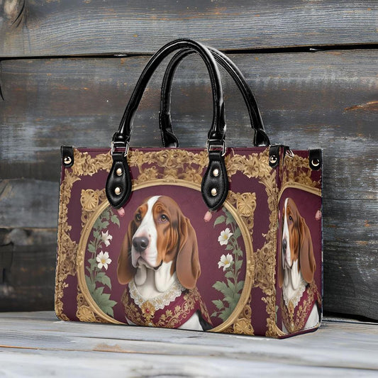 Distinguished Basset Hound Crossbody Bag - Art Nouveau Vegan Leather Purse, Unique Gift for Dog Lovers