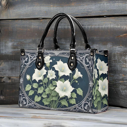 Moonflowers Bag Cute Crossbody Bag Unique Purse Cute Purse, Luxury Bag Vegan Leather Bags Printed Designer Bag