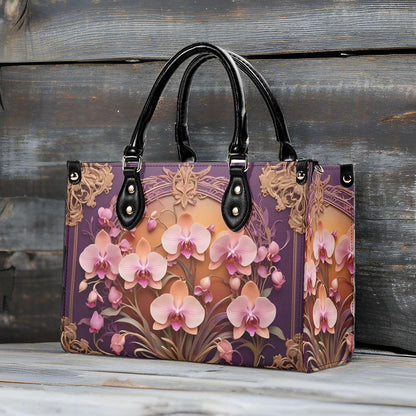 Orchids Crossbody Bag - Floral Vegan Leather Designer Purse, Unique Gift for Women