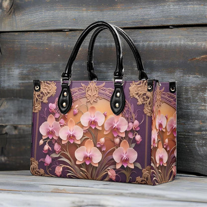 Orchids Crossbody Bag - Floral Vegan Leather Designer Purse, Unique Gift for Women