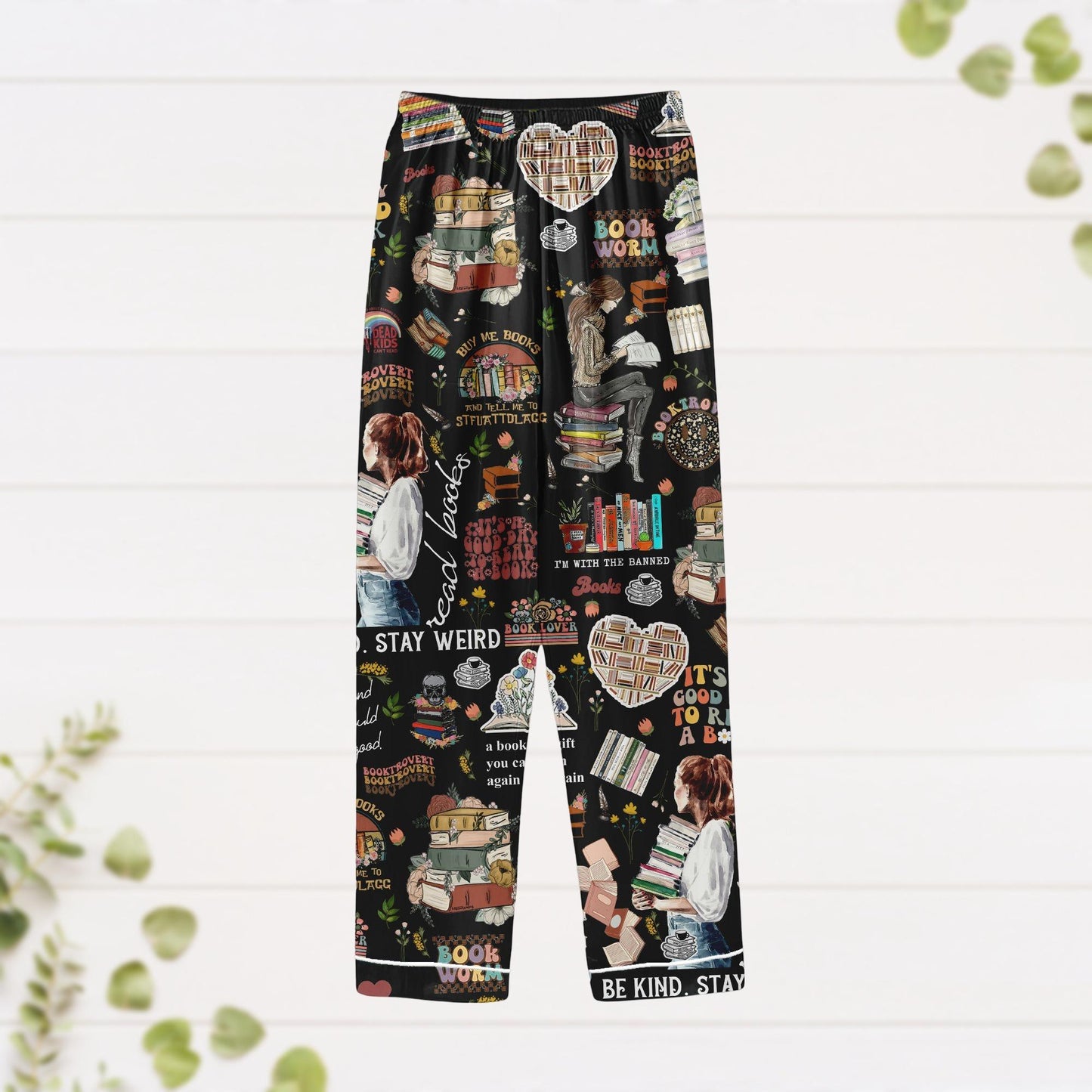 Books Pajamas Set, Reading Pajamas, Pajamas For Readers, Bookish Pajama Gift, Bookworm Pajama Outfit, Womens Kids Pjs, Gift For Her