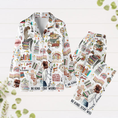 Books Pajamas Set, Reading Pajamas, Pajamas For Readers, Bookish Pajama Gift, Bookworm Pajama Outfit, Womens Kids Pjs, Gift For Her