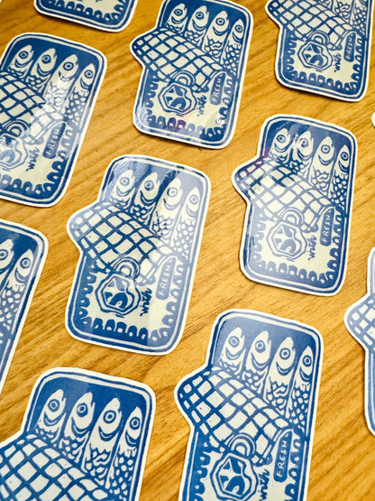 Sardines in a Can | Vinyl Sticker Decal | Water resistant | Foodie sticker