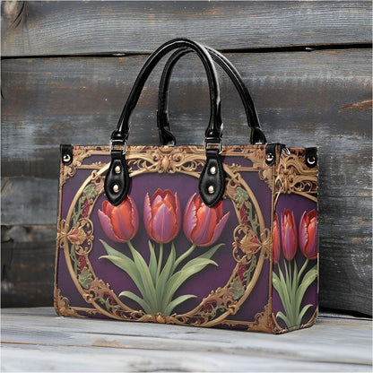 Tulips Bag Cute Crossbody Bag Unique Purse Cute Purse, Luxury Bag Vegan Leather Bags Printed Designer Bag
