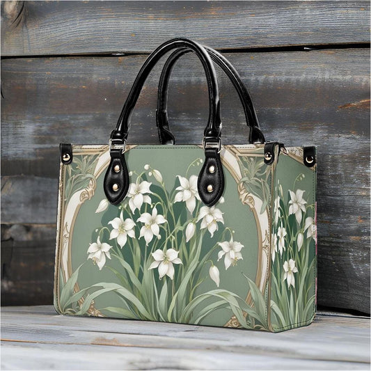 Lily of the Valley Crossbody Bag - Floral Vegan Leather Designer Purse, Unique Gift for Women