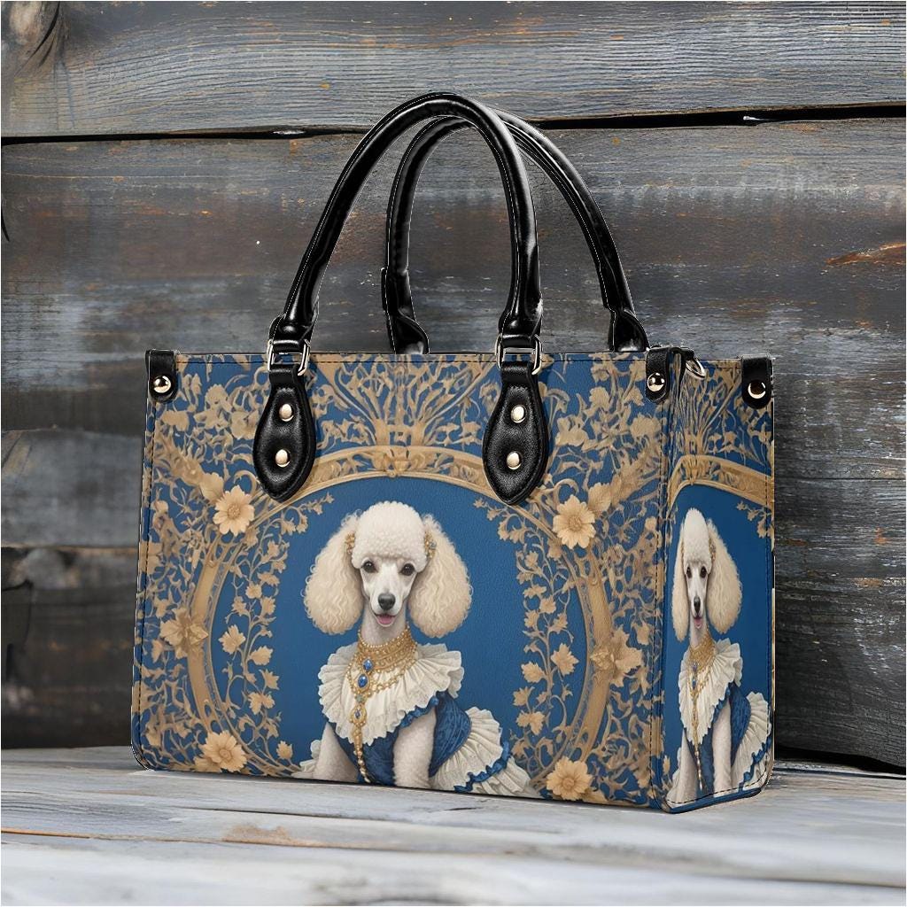 Queenly Poodle- Art Nouveau Royal Dog Portrait Bag Cute Crossbody Bag Unique Purse Cute Purse, Luxury Bag