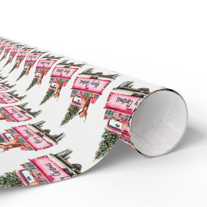 Christmas Wrapping Paper, Highland Cow Christmas Gift Wrap, Highland Cow, Cowgirl, Xmas Paper, Gift for Her, Floral Design, Boho Style