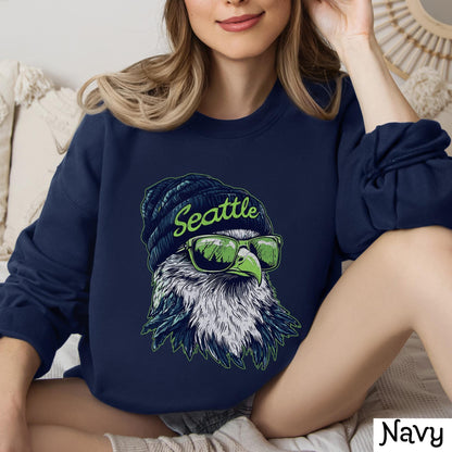 Retro Seattle Football Sweatshirt, Trendy Seattle Football Fan Gifts Shirt, Seattle Game Day Shirts, Trendy Sea Hawk Sweatshirt