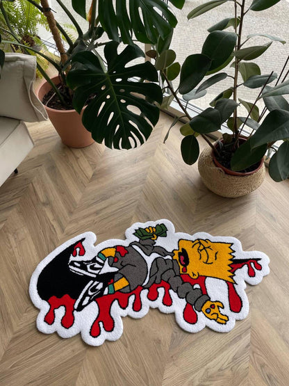 Handmade Bart Simpson Tufted Rug: Luxury Carpet Design