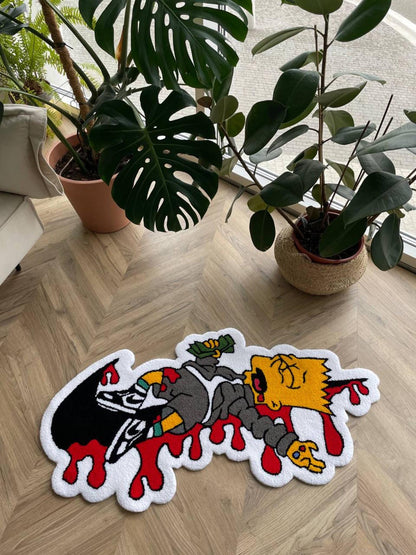 Handmade Bart Simpson Tufted Rug: Luxury Carpet Design
