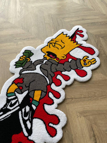 Handmade Bart Simpson Tufted Rug: Luxury Carpet Design