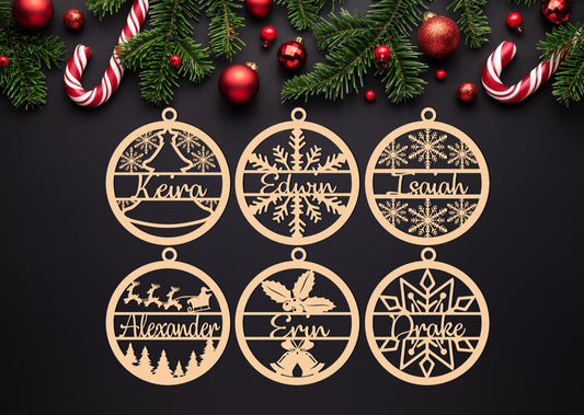 Christmas Ornaments, Personalized Name Ornament, Custom Family Ornament, Laser Cut Gift Tag, Christmas 2024 Christmas Stocking stuffer