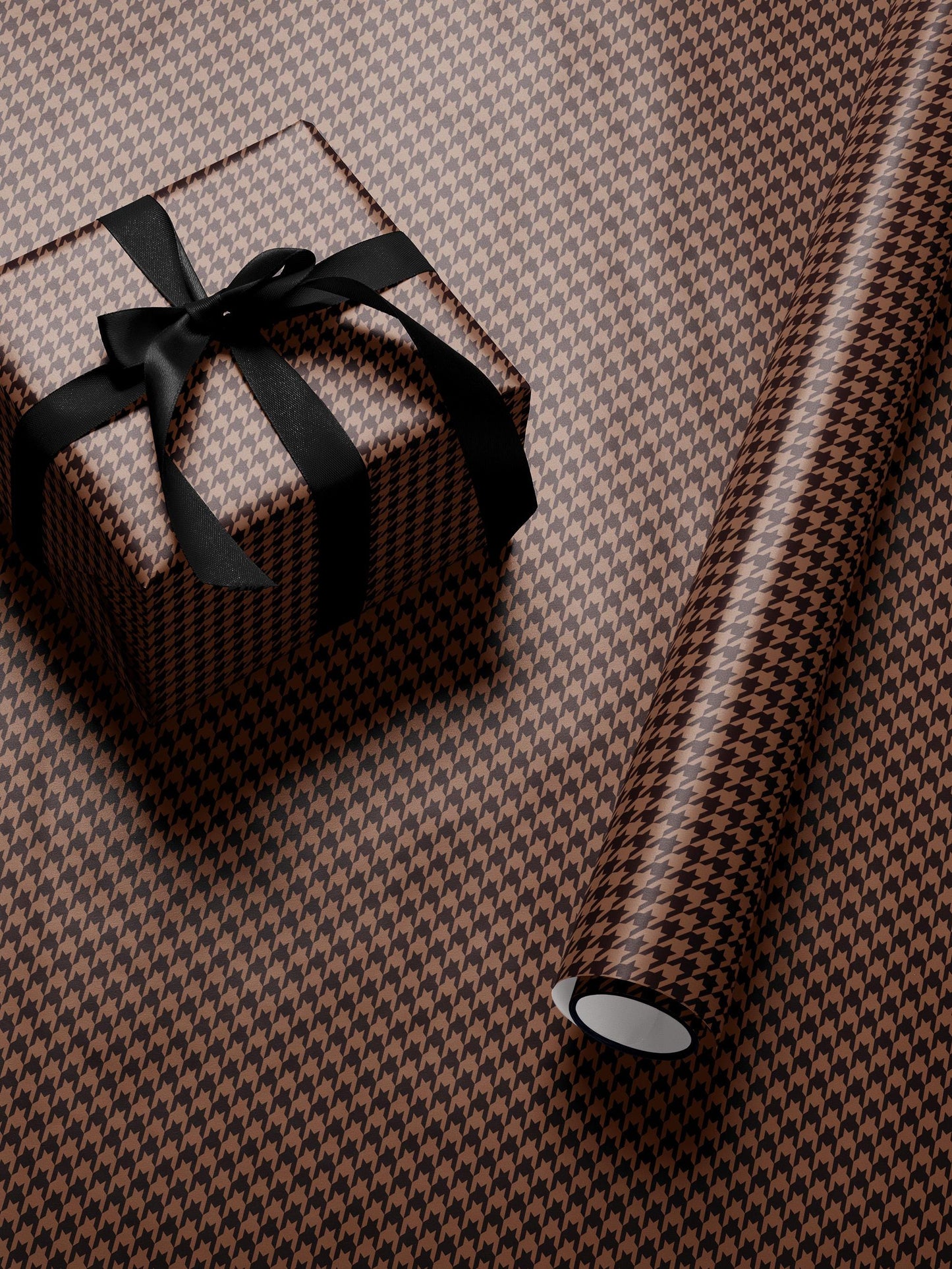 Brown Houndstooth Gift Wrap Birthday Wrapping Paper Idea  Baby Shower Gift Wrap Chic Wrapping Paper Roll Moody Christmas Gift Wrap Idea