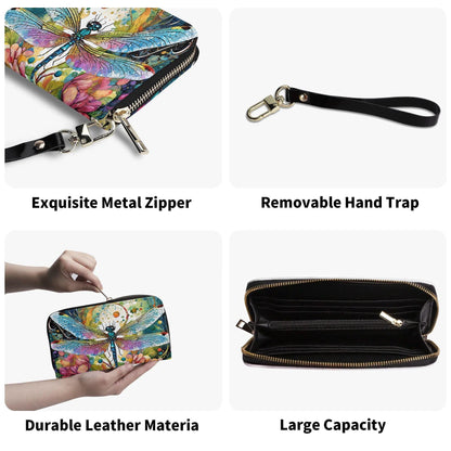 Watercolor Dragonfly Handbag. Colorful Handbag, Waterproof PU Leather Handbag, Top Handle Vegan Leather, Crossbody, Shoulder bag.