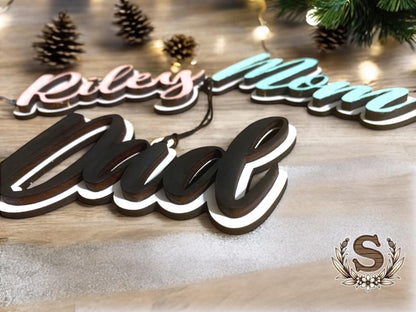 Personalized Wooden Name Ornament-Holiday Gift-Christmas name Ornament- Custom Hand-Painted Christmas Ornament-Custom Name Décor