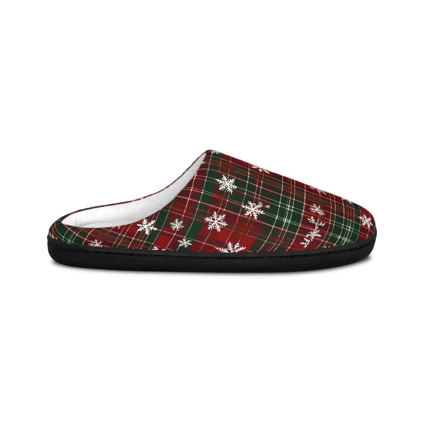 Women's Slippers WinterSnowflake Red Tartan Plaid Pattern, Matching PajamaPants available, Indoor Footwear, Slipper Giftful, Cozy HouseShoes