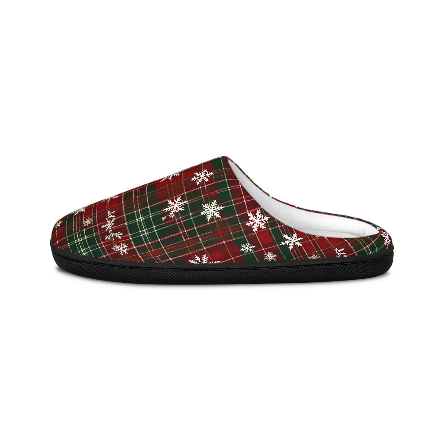Women's Slippers WinterSnowflake Red Tartan Plaid Pattern, Matching PajamaPants available, Indoor Footwear, Slipper Giftful, Cozy HouseShoes