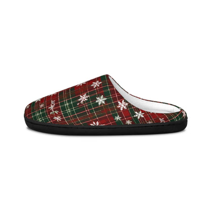 Women's Slippers WinterSnowflake Red Tartan Plaid Pattern, Matching PajamaPants available, Indoor Footwear, Slipper Giftful, Cozy HouseShoes