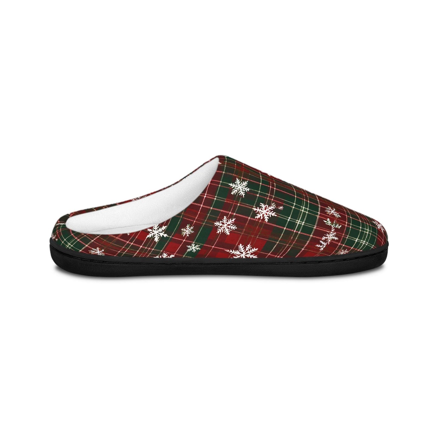 Women's Slippers WinterSnowflake Red Tartan Plaid Pattern, Matching PajamaPants available, Indoor Footwear, Slipper Giftful, Cozy HouseShoes