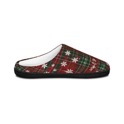 Women's Slippers WinterSnowflake Red Tartan Plaid Pattern, Matching PajamaPants available, Indoor Footwear, Slipper Giftful, Cozy HouseShoes