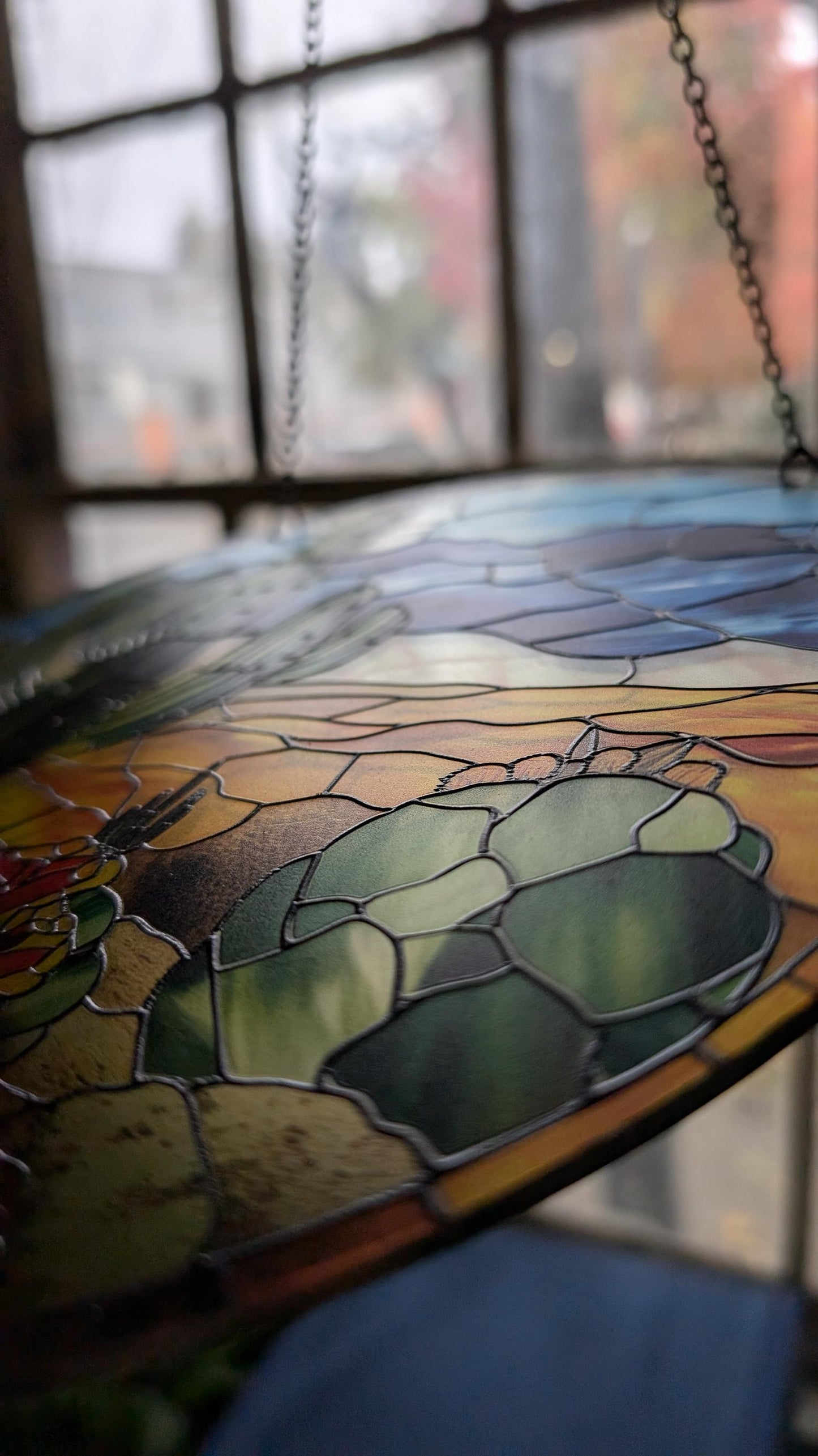 Desert Cactus: Stained Glass Style Window Hanging