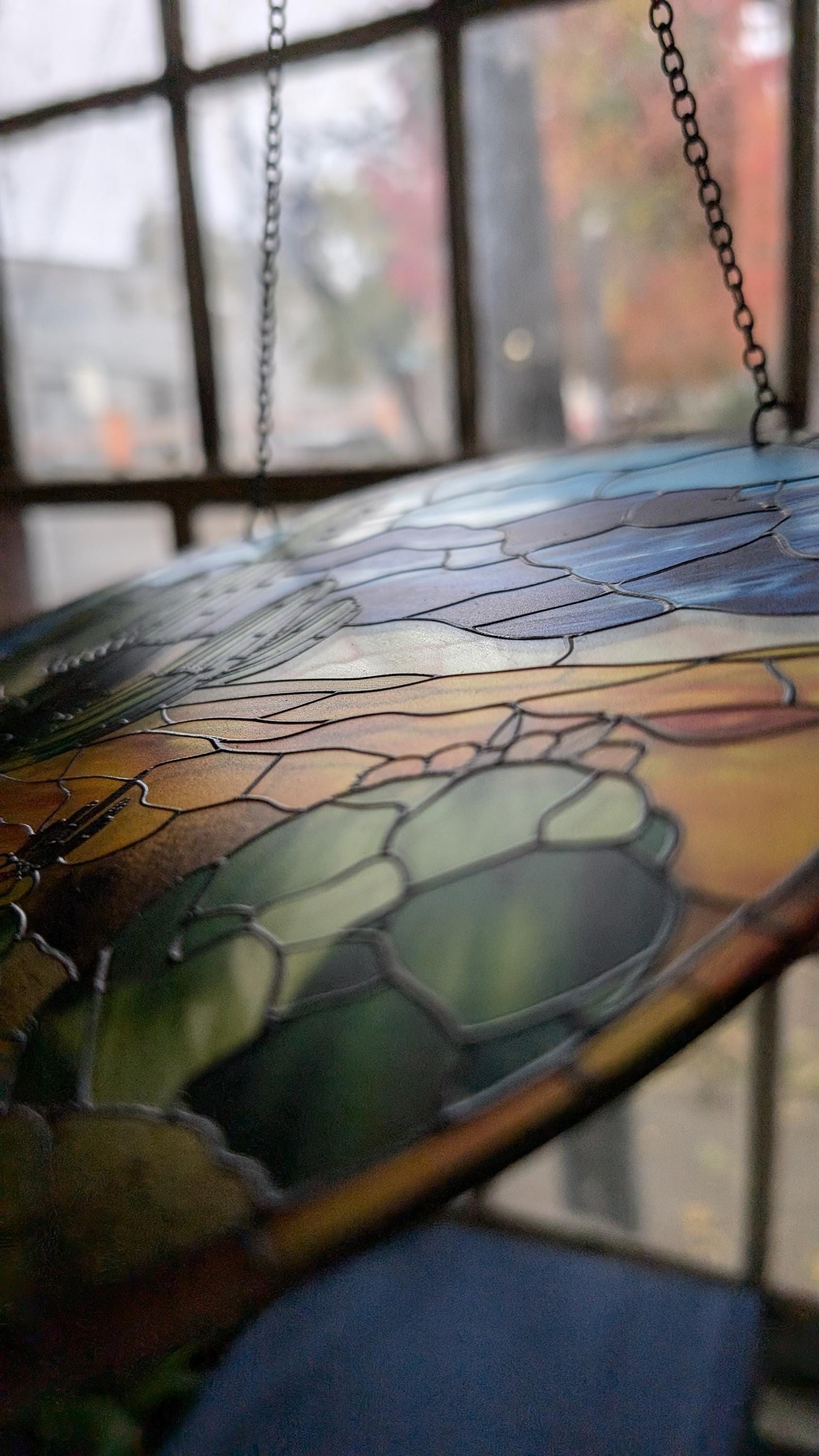 Desert Cactus: Stained Glass Style Window Hanging