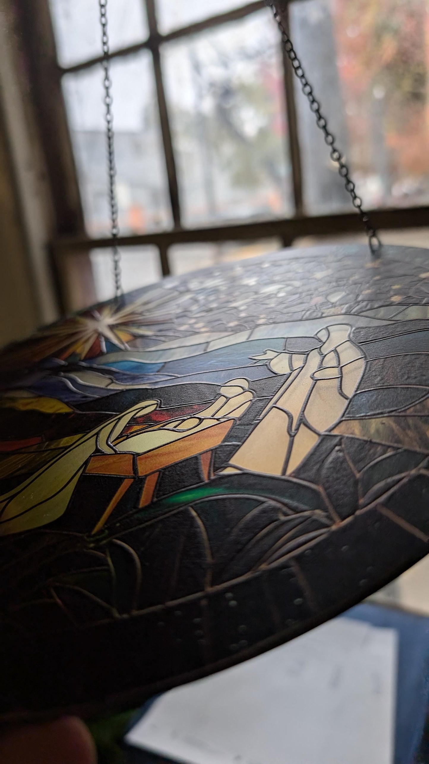 Nativity: Stained Glass Style Window Hanging