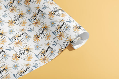 Personalised Floral Birthday Gift Wrap, Wrapping Paper, Flowers, Your Name, Customised, Any Age, Party, Your Age, Anniversary, Recycle, Eco