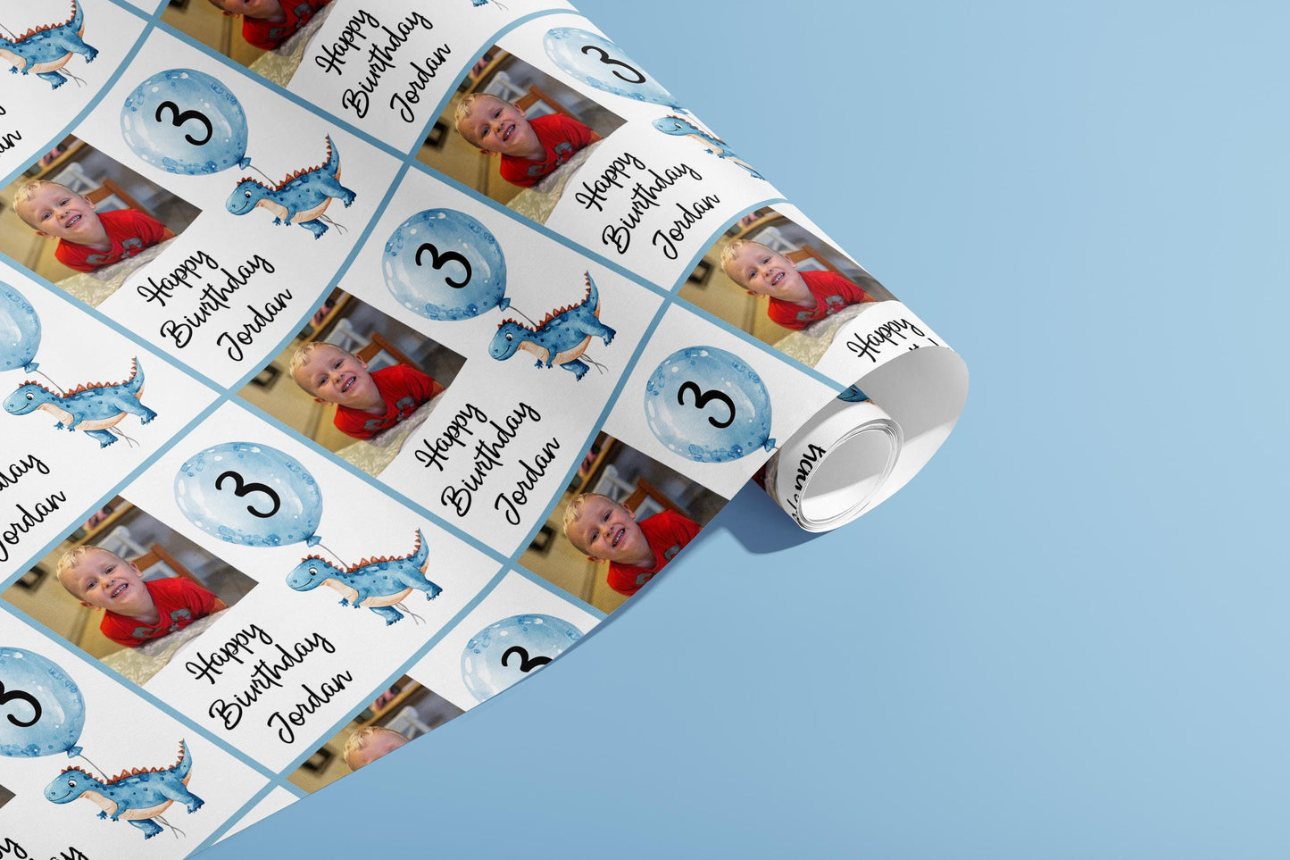 Personalised Birthday Gift Wrap, Wrapping Paper, Photos, Your Name, Customised, Wedding, Party, Paper, Your Age, Anniversary, Recycle, Eco