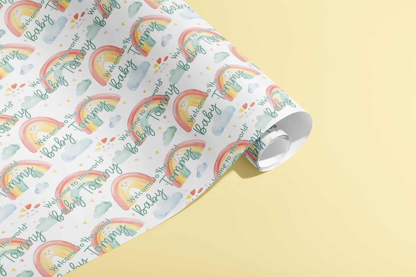 Personalised Baby Shower Gift Wrap, Wrapping Paper, 1st Birthday, Your Name, Customised, Wedding, Party, Your Age, Anniversary, Recycle, Eco