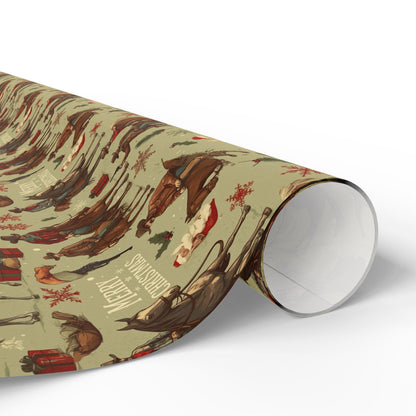 Cowboy Western Gift Wrap Papers - Christmas Western Wrapping Paper - Rustic Country Gift Wrap Paper.
