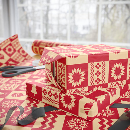 Christmas Pattern Holiday Gift Wrapping Papers - Christmas Pattern Holiday Gift Wrap Red