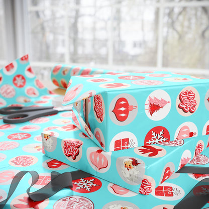Vintage Christmas Gift Wrap Papers - Retro Christmas Gift wrapping - Nostalgic Santa Claus Wrapping paper
