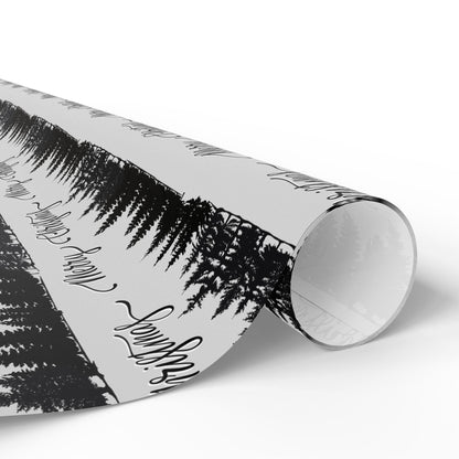 Black Tree Christmas  Gift Wrapping Papers - Retro Christmas Gift wrap - Masculine Classic Gift Wrap