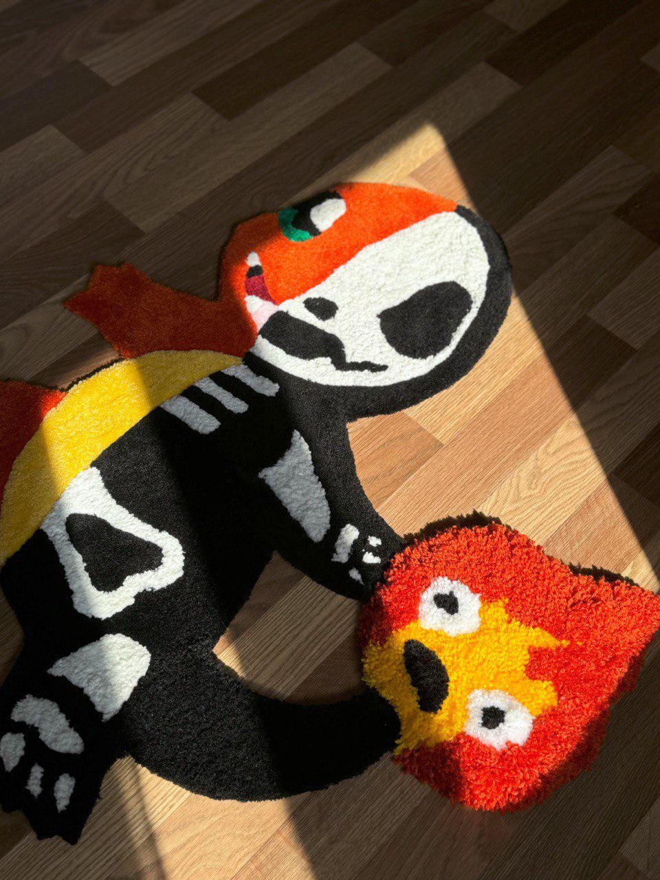 Custom 3D Skeleton anime rug Cute rug Tufted rug Handmade rug Cool rugs Rugs for bedroom Hypebeast rug Kids rug Gameboy rug Gaming decor